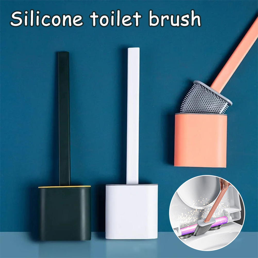 Home Bathroom Cleaning Kit - Flexible Toilet Brush Cleaner Long Handle