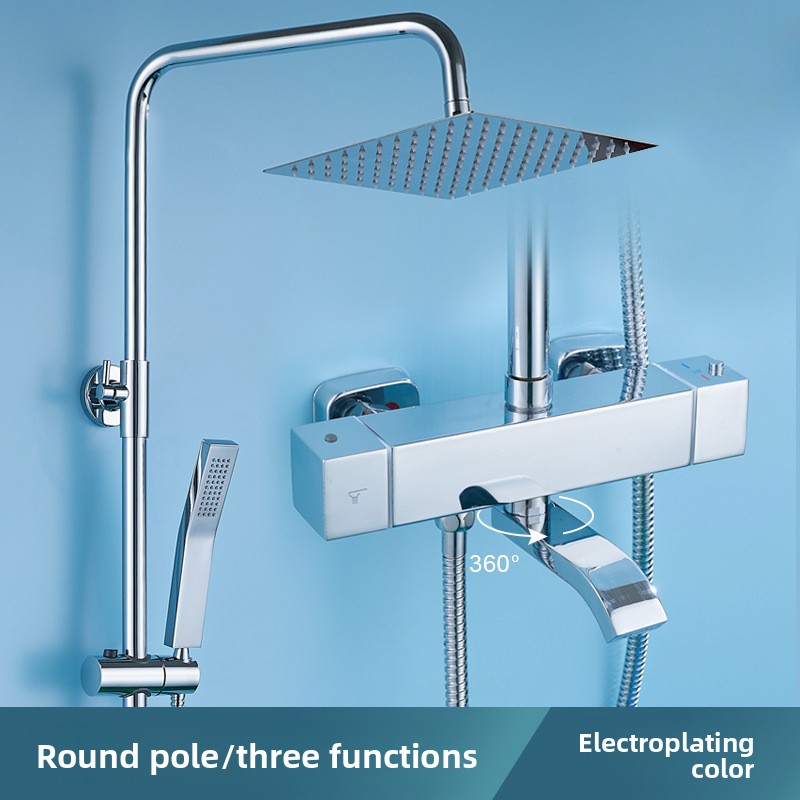 Home In Bathroom - Electroplated Stainless Steel Thermostatic Shower Set