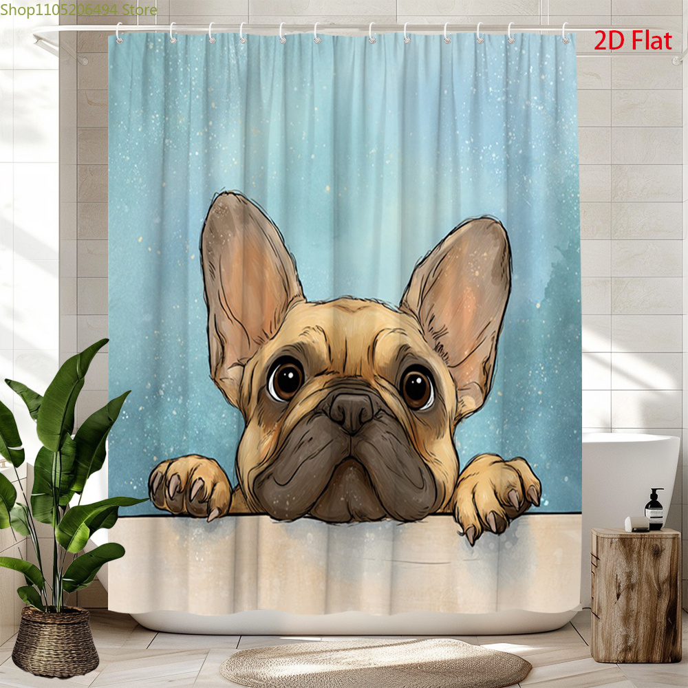 Home Bathroom Design Ideas - Cute French Bulldog Shower Curtain, Adorable