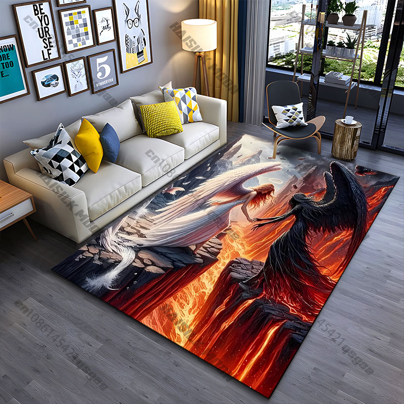 Home Goods Bathroom Decor - Good versus evil duality carpet Yoga