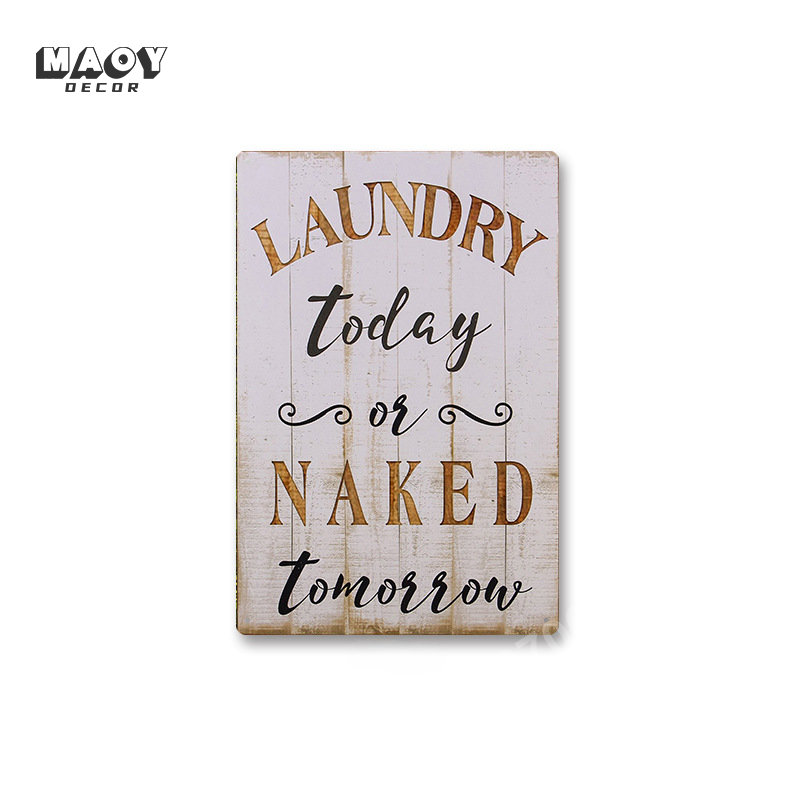 Slogan Metal Tin Sign Laundry  - огляд і ціна Home Bathroom Wall Art