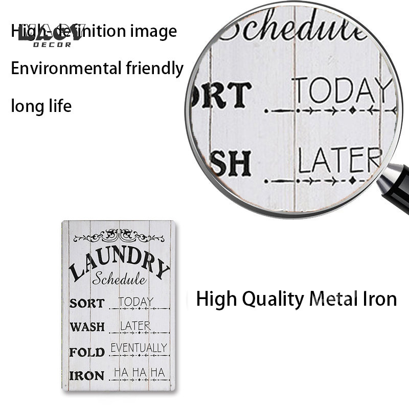 Slogan Metal Tin Sign Laundry  - огляд і ціна Home Bathroom Wall Art