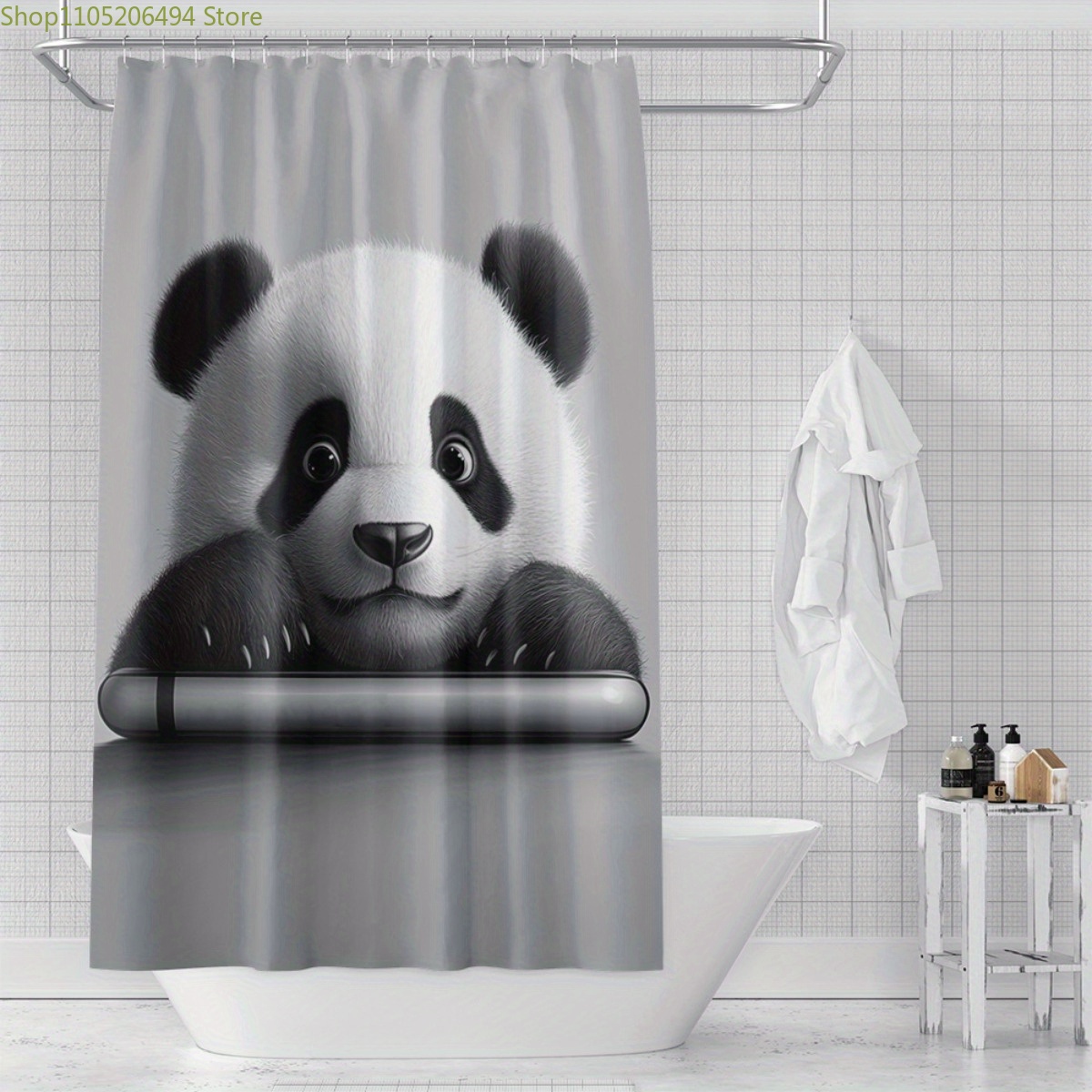 Cute Panda Bear Shower Curtain - огляд і ціна Home Bathroom Design Ideas