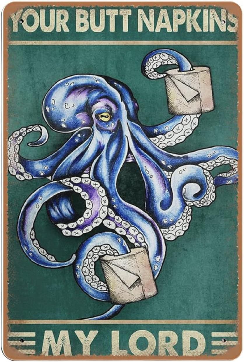 Dreacoss Octopus Vintage tin S - огляд і ціна Home Bathroom Wall Art