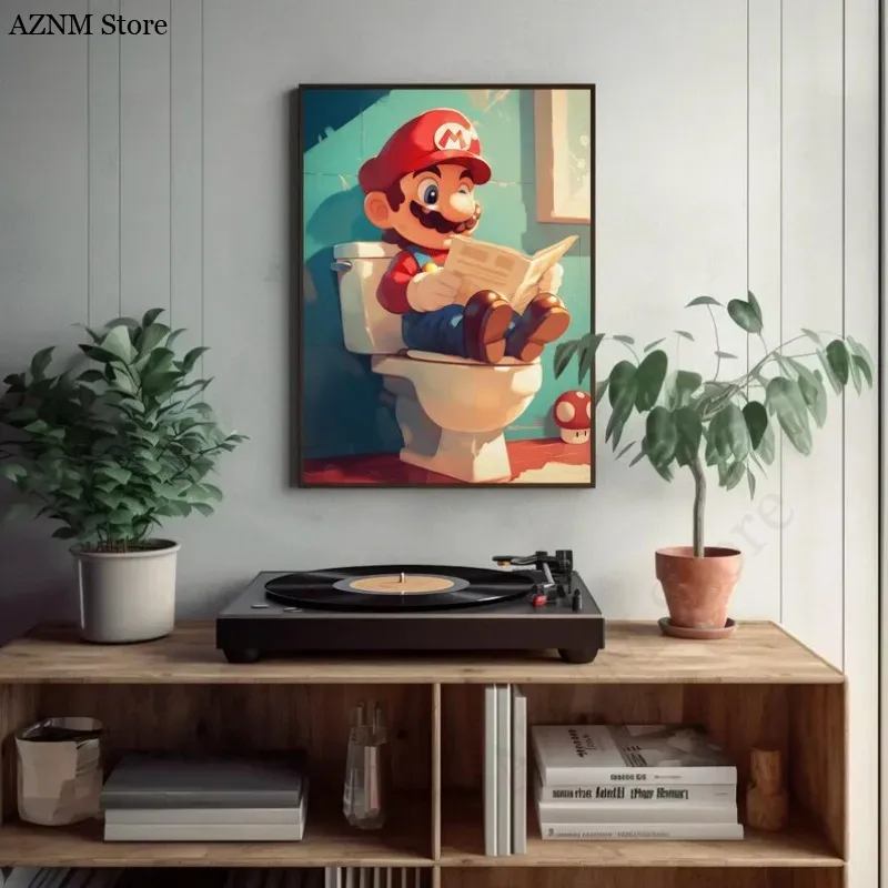Funny Bathroom Cartoon Video G - огляд і ціна Home Bathroom Wall Art