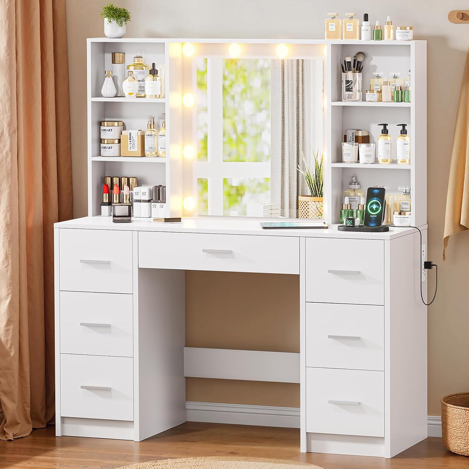 Large Vanity Desk with LED Mir - огляд і ціна Home Outlet Bathroom Vanity