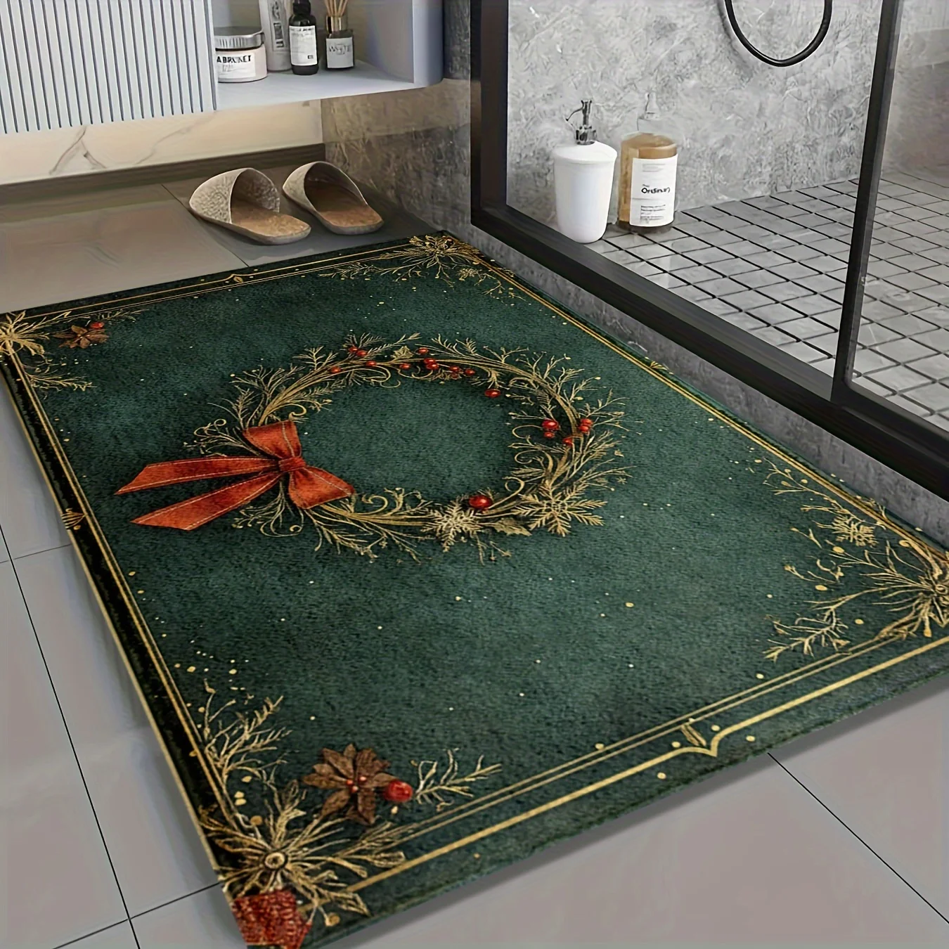 Christmas Wreath Printed Flann - огляд і ціна Home Bathroom Design Ideas