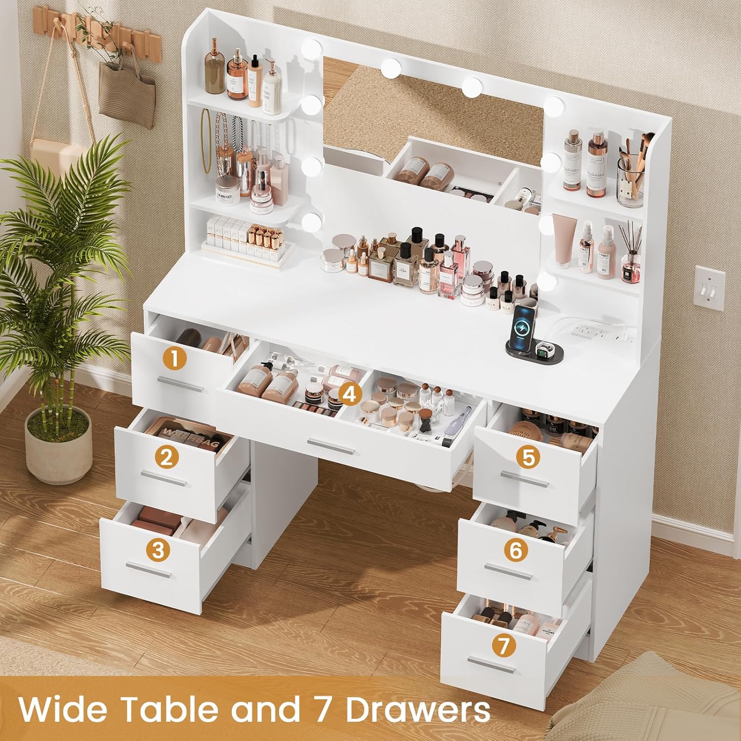 Large Vanity Desk LED Lighted  - огляд і ціна Home Outlet Bathroom Vanity