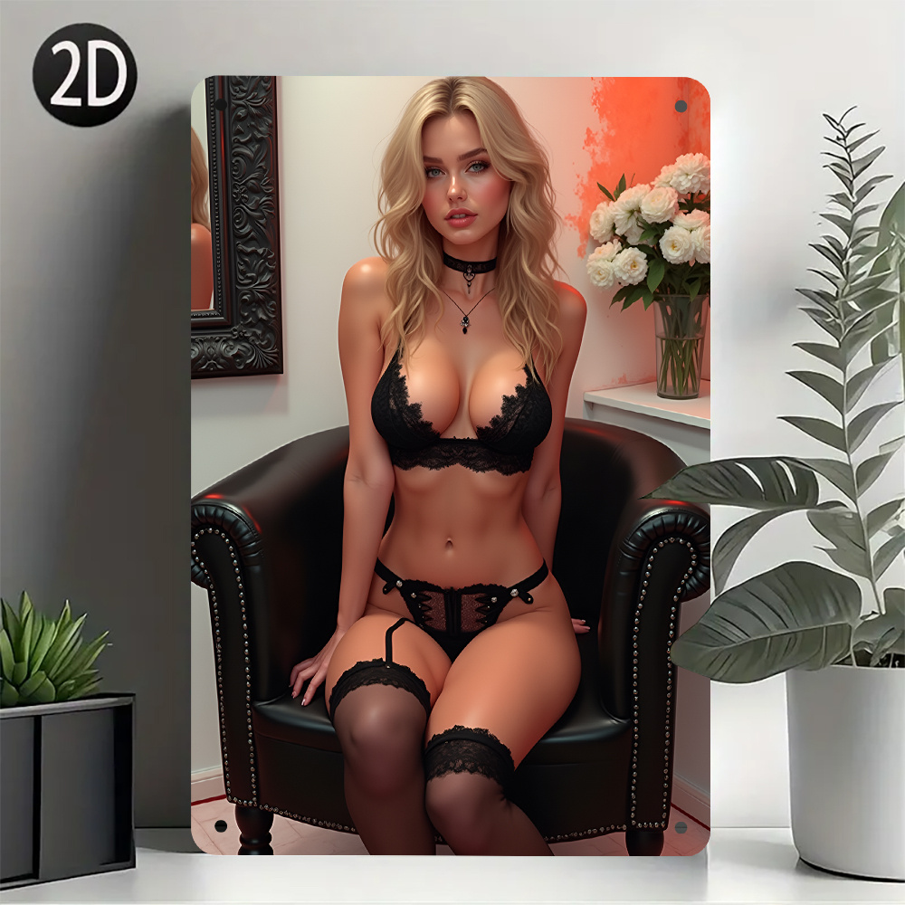 Vintage Sexy Lady Metal Tin Si - огляд і ціна Home Bathroom Wall Art