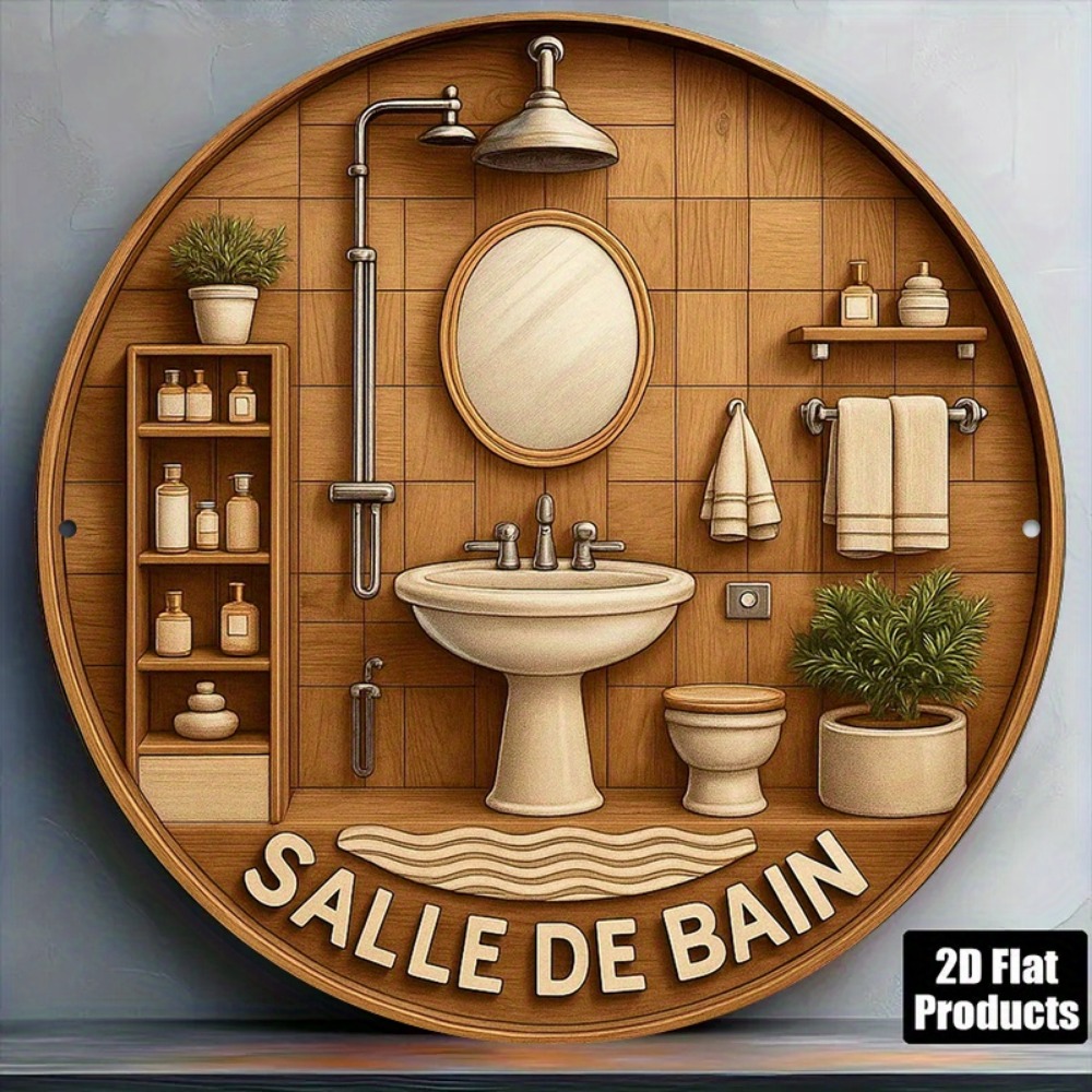 CIFBUY Retro French Bathroom R - огляд і ціна Home Bathroom Wall Art
