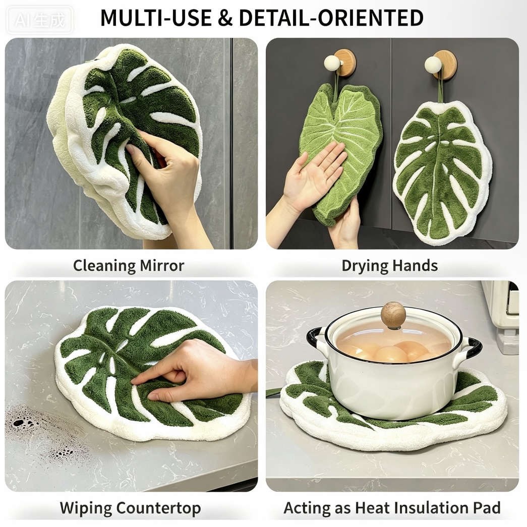 Cute Turtle Back Leaf Hand Tow - огляд і ціна Home Goods Bathroom Decor