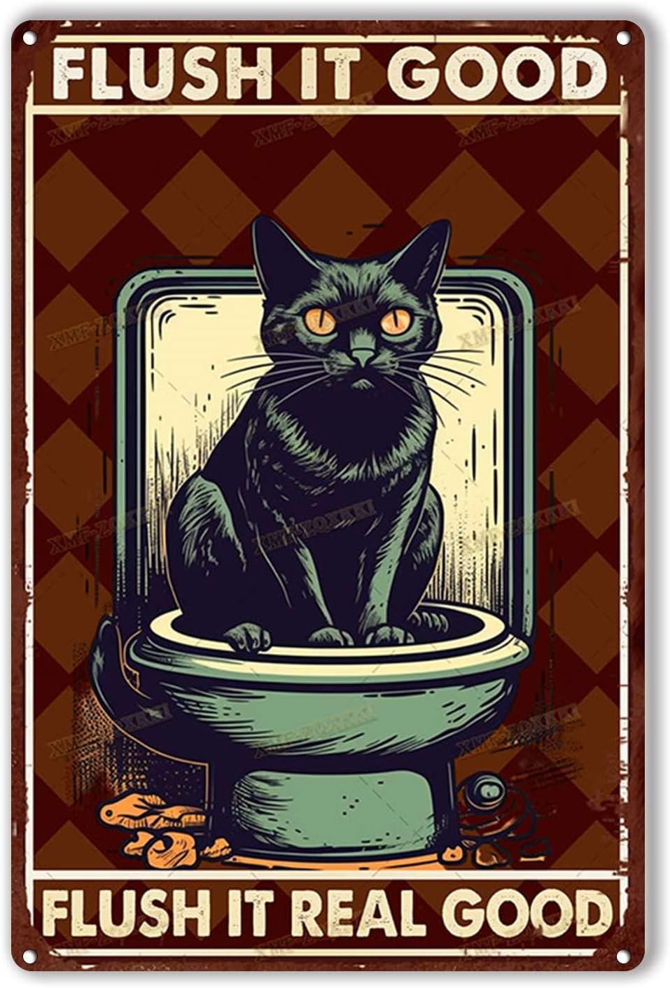 Tin Sign Flush It Good Real Fu - огляд і ціна Home Goods Bathroom Decor