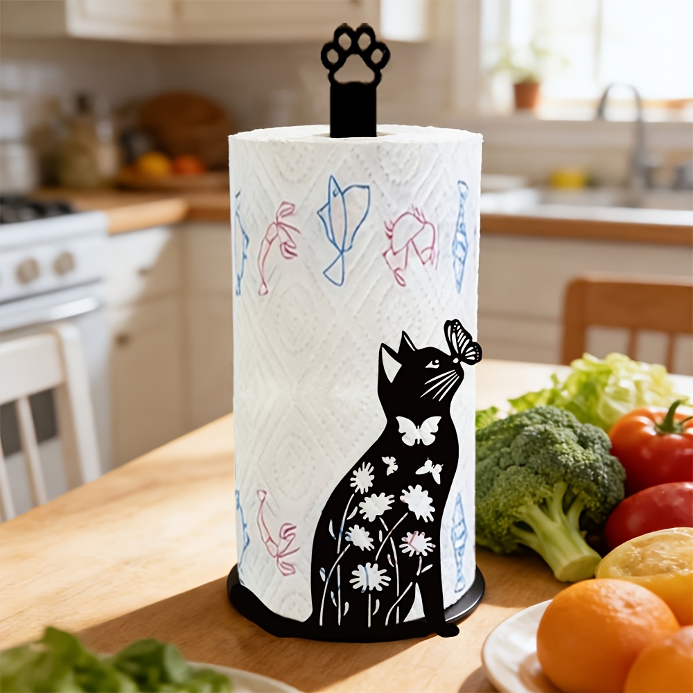 1 Piece 2D Flat Cute Black Cat - огляд і ціна Home Bathroom Paper Towel Holder