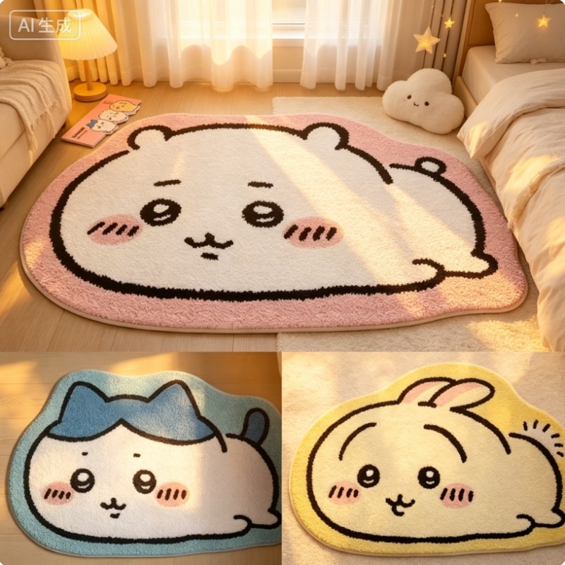 -Chiikawa Cartoon Rug Anime Ha - огляд і ціна Home Bathroom Supplies