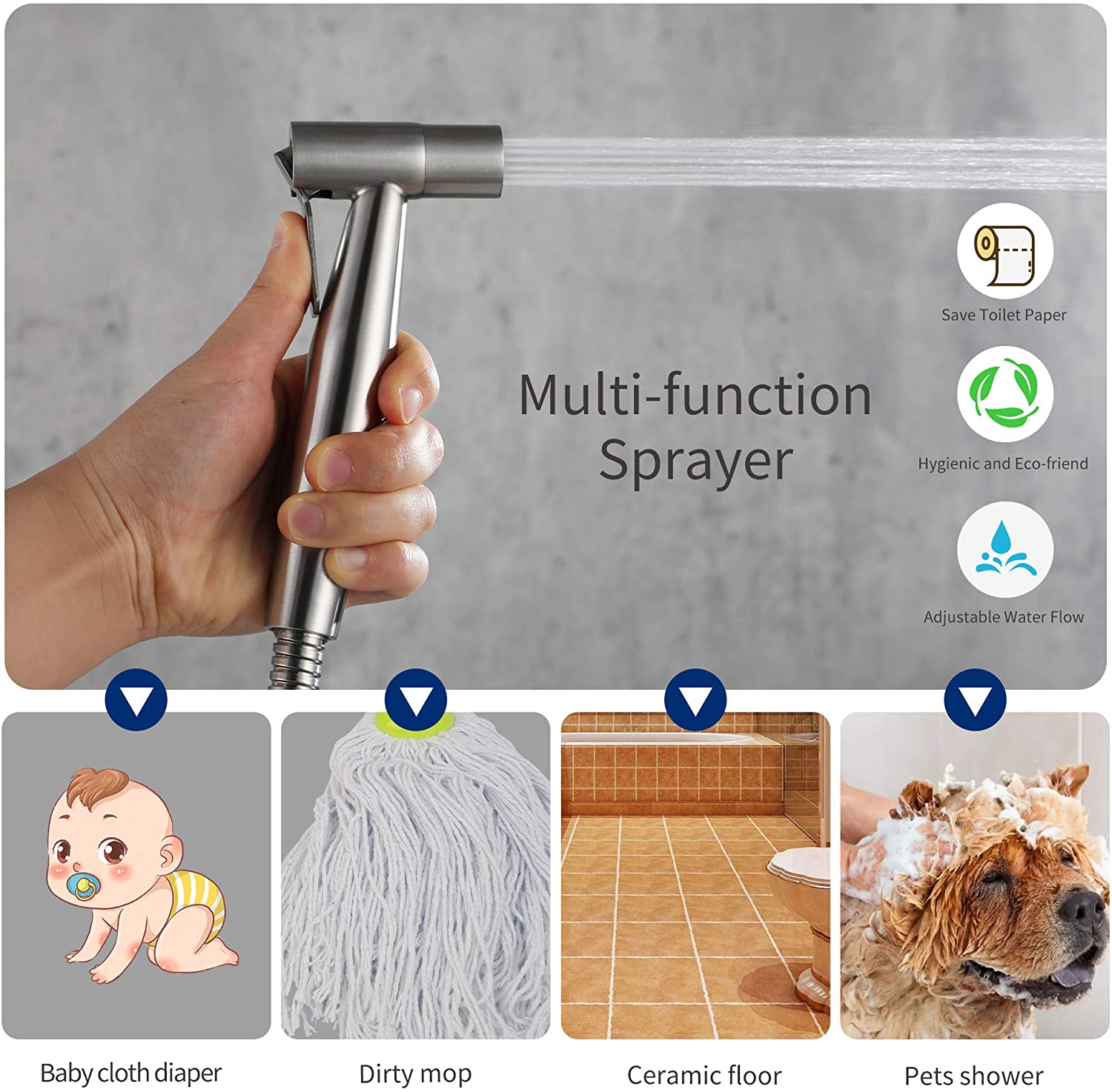 Toilet Bidet Faucet Black Hand - огляд і ціна Home Bathroom Cleaning Kit