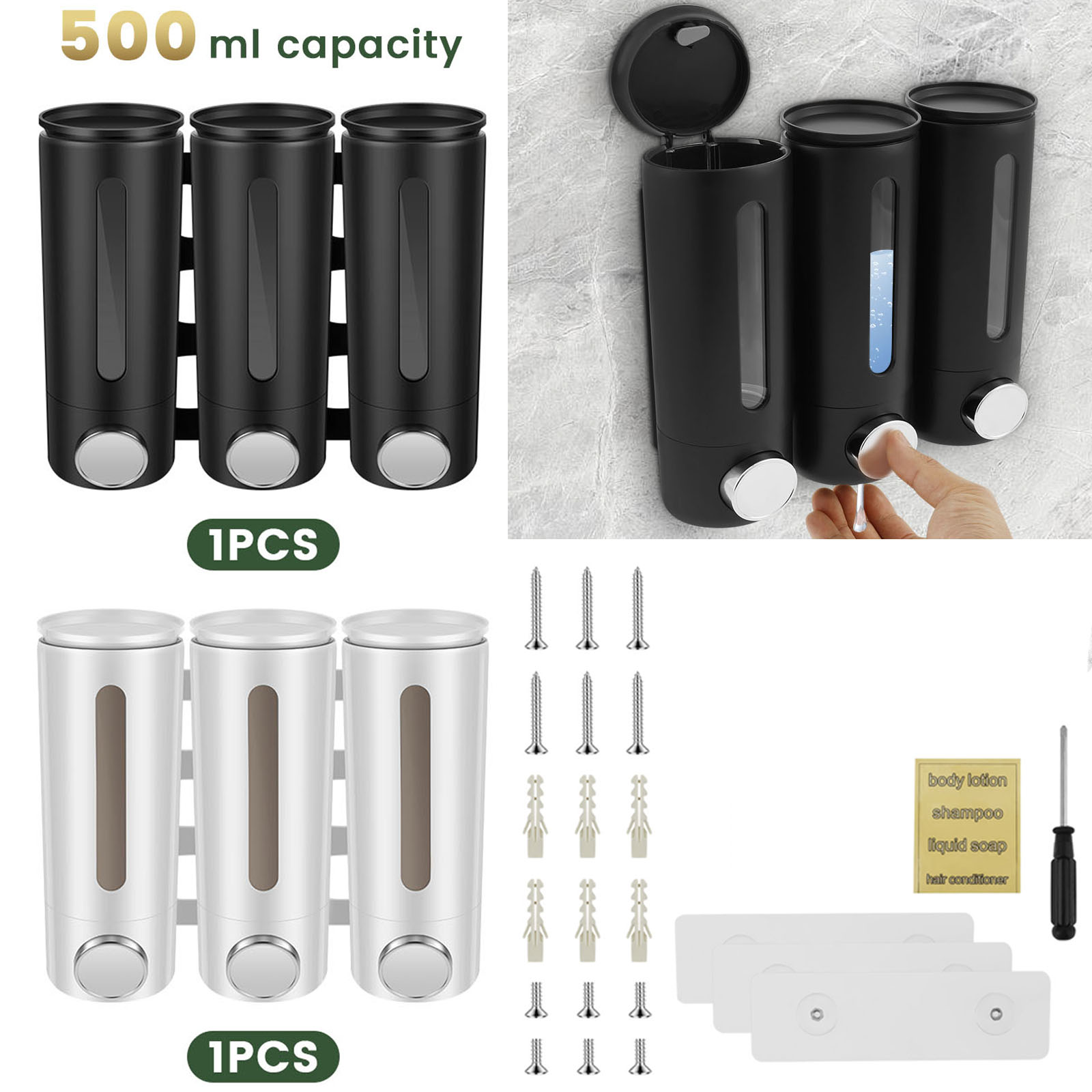 500ml Wall Mounted Bathroom Li - огляд і ціна Home Bathroom Wall Soap Dispenser