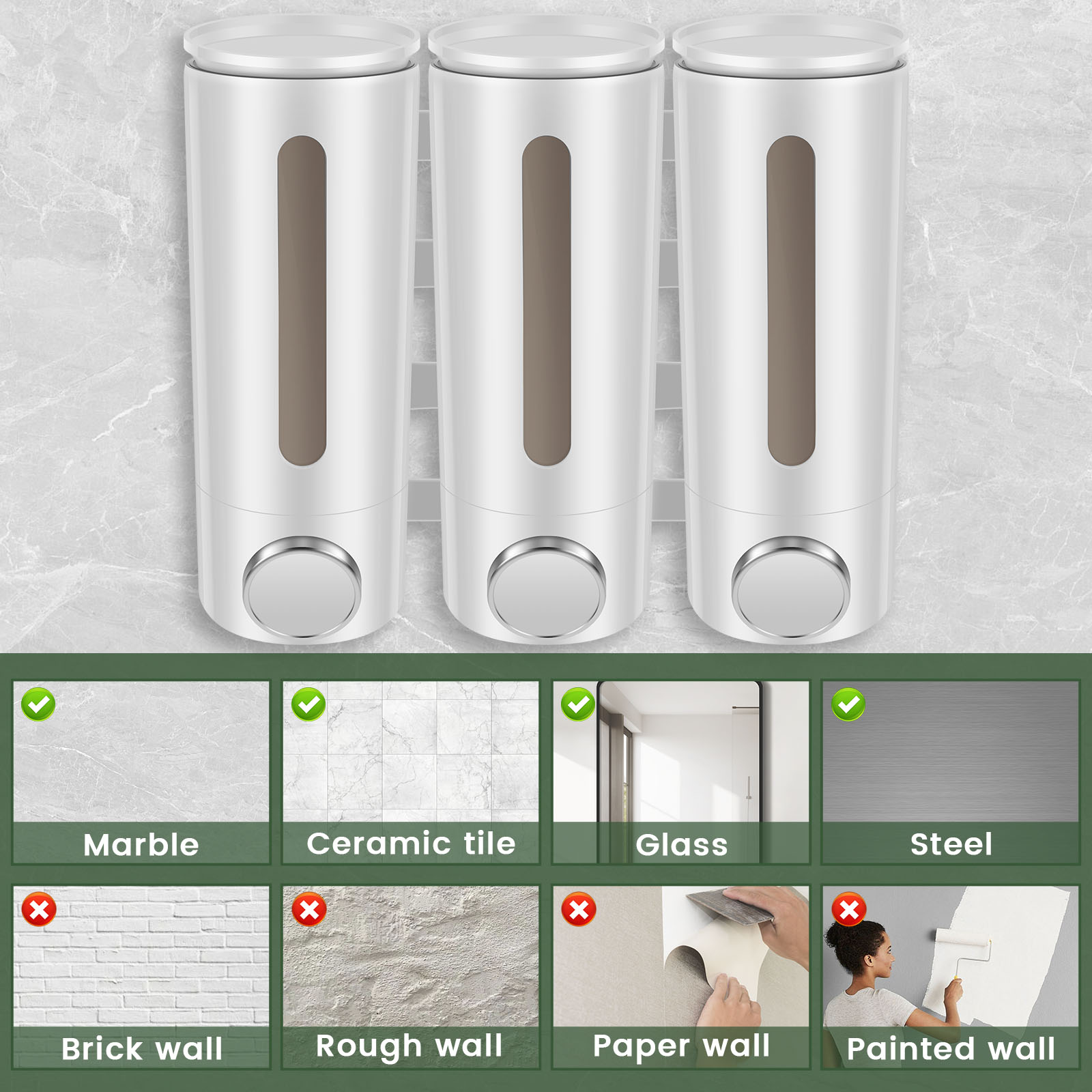 500ml Wall Mounted Bathroom Li - огляд і ціна Home Bathroom Wall Soap Dispenser